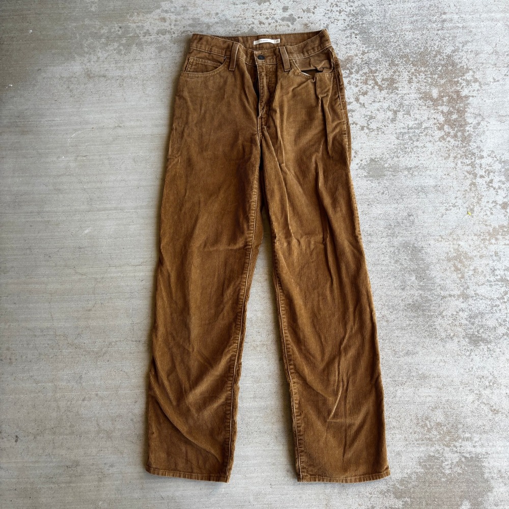 Levis Corduroy '94 Baggy Pants Womens 25x31 Brown Cords Mid Rise Tan